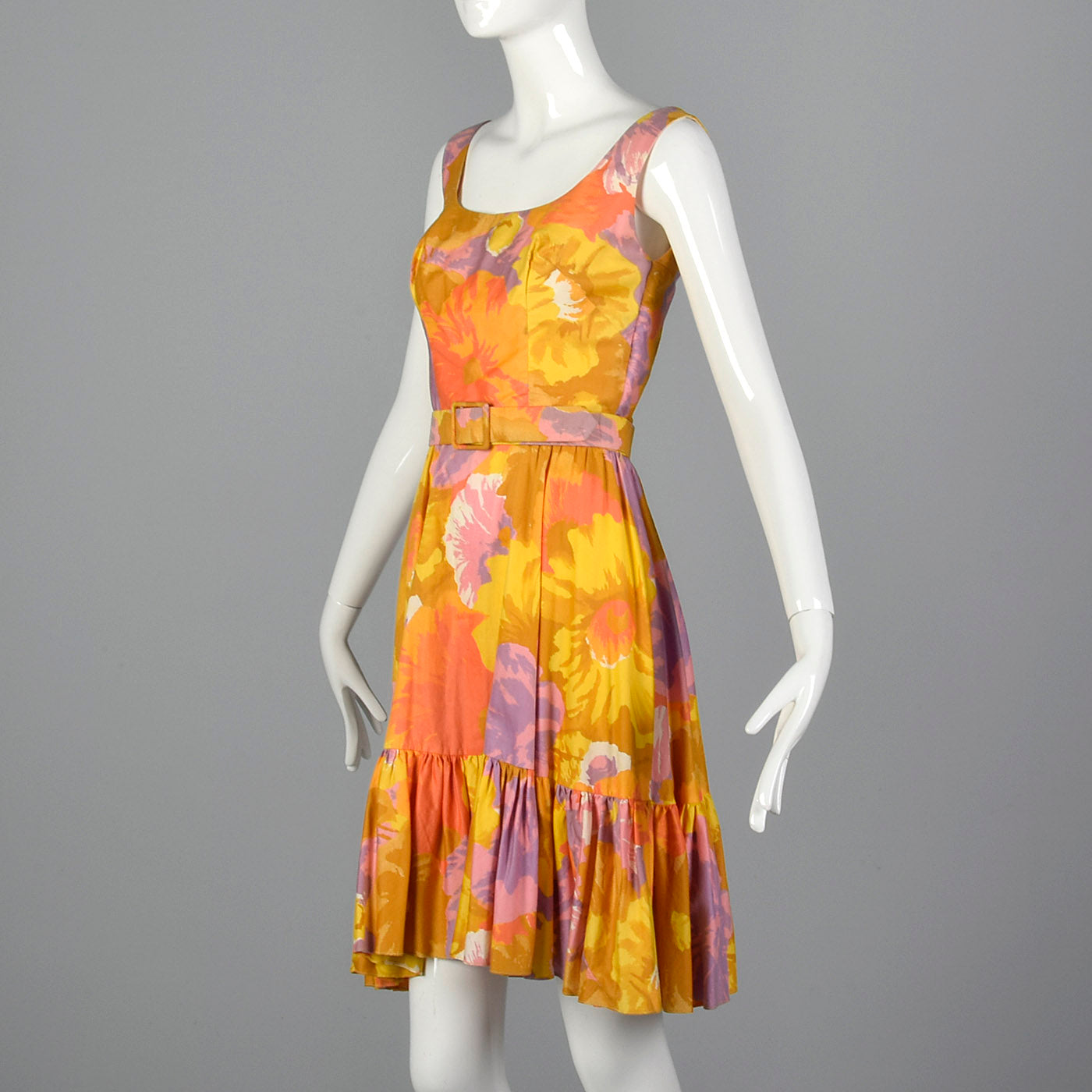 1960 Lilli Diamond Abstract Floral Print Dress