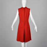 1970s Red Shift Dress with Drop Waist