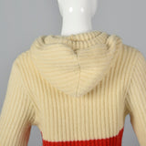 1970s Pendleton Heavy Wool Knit Sweater With Hood