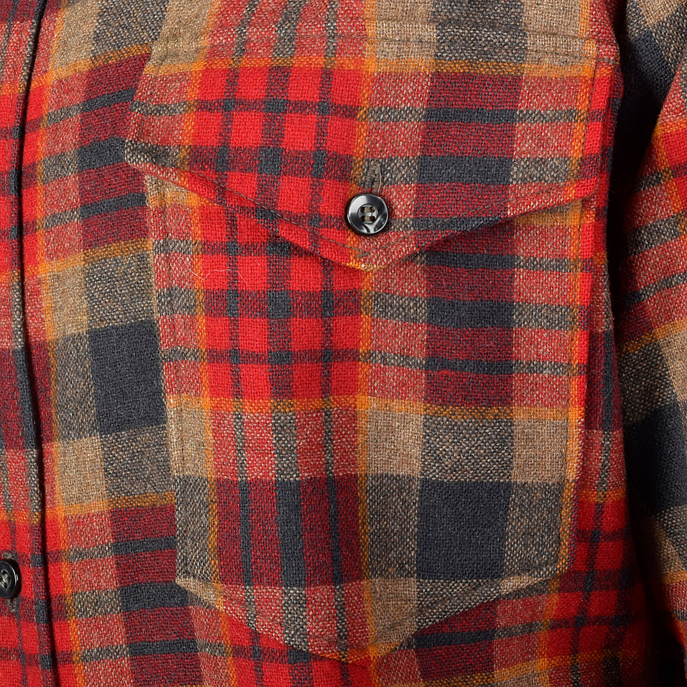 1970s Mens Pendleton Plaid Wool Shirt with Wing Collar