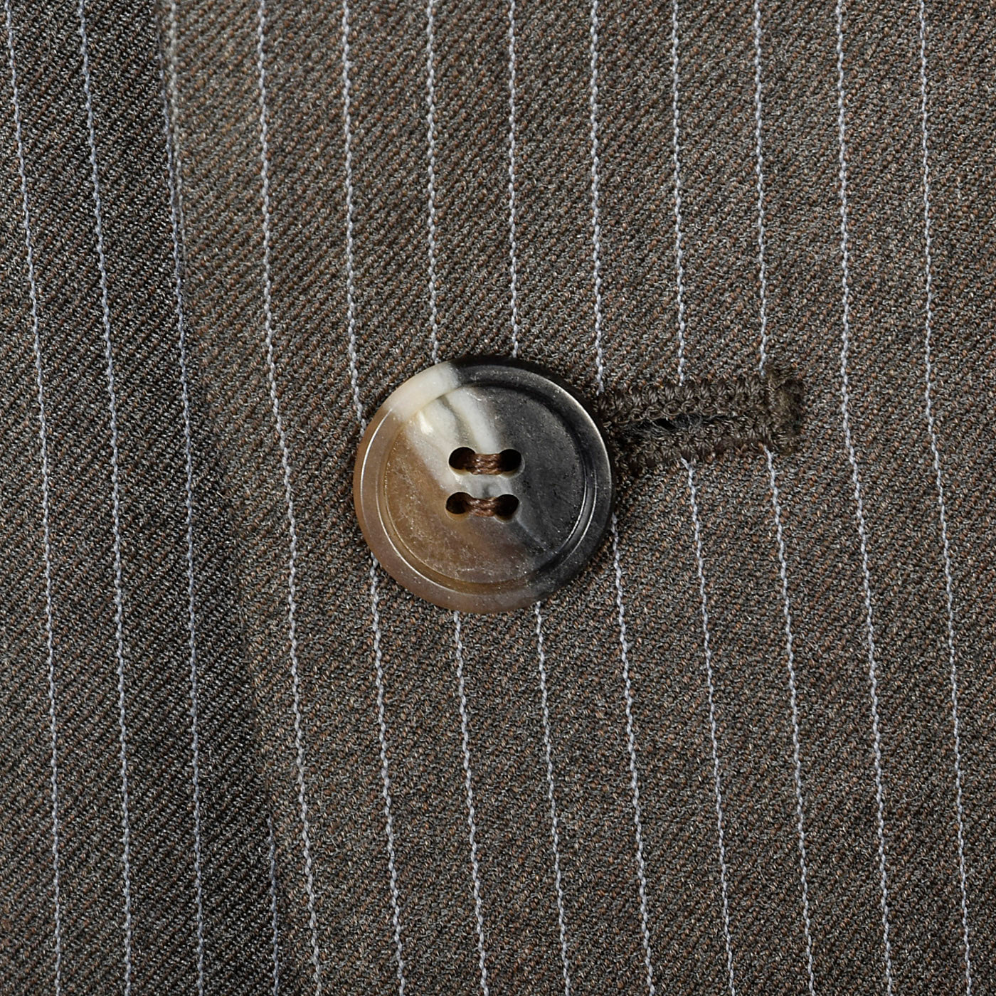 1970s Mens Three Piece Suit in Brown Pinstripe