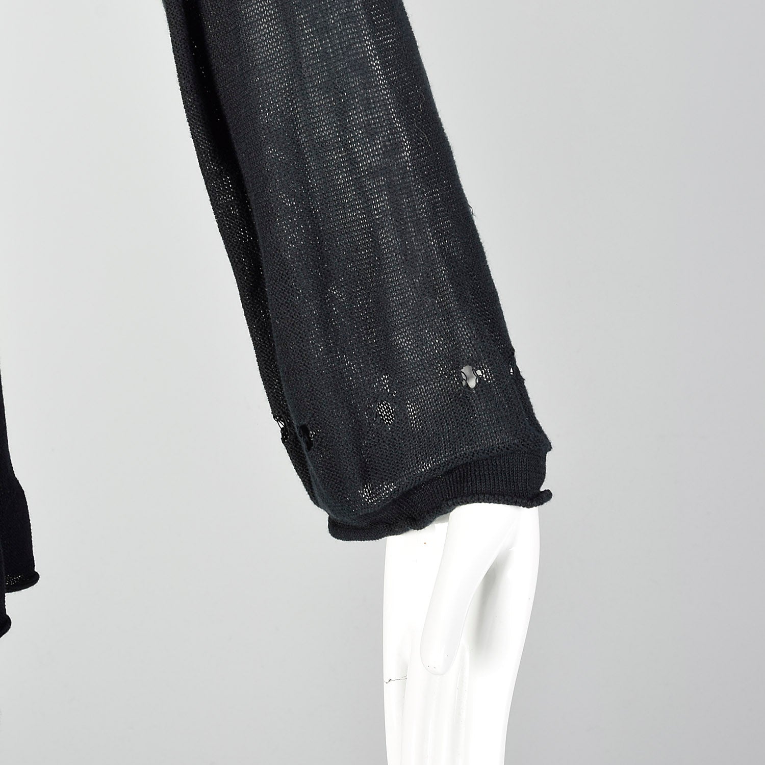 Sonia Rykiel 1990s Black Ruffle Crochet Detail Cardigan