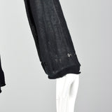 Sonia Rykiel 1990s Black Ruffle Crochet Detail Cardigan