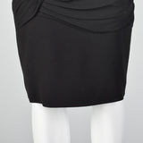 1990s Escada Black Pencil Skirt with Draped Detail
