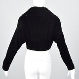 1970s Black Velvet Bolero with Rhinestone Buttons