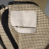 Small Jason Wu Tweed Dress Leather Panels Sleeveless Designer
