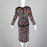 1990s Sequin Two Piece Skirt Set