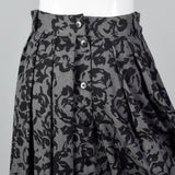1980s Escada Gray and Black Wool Skirt