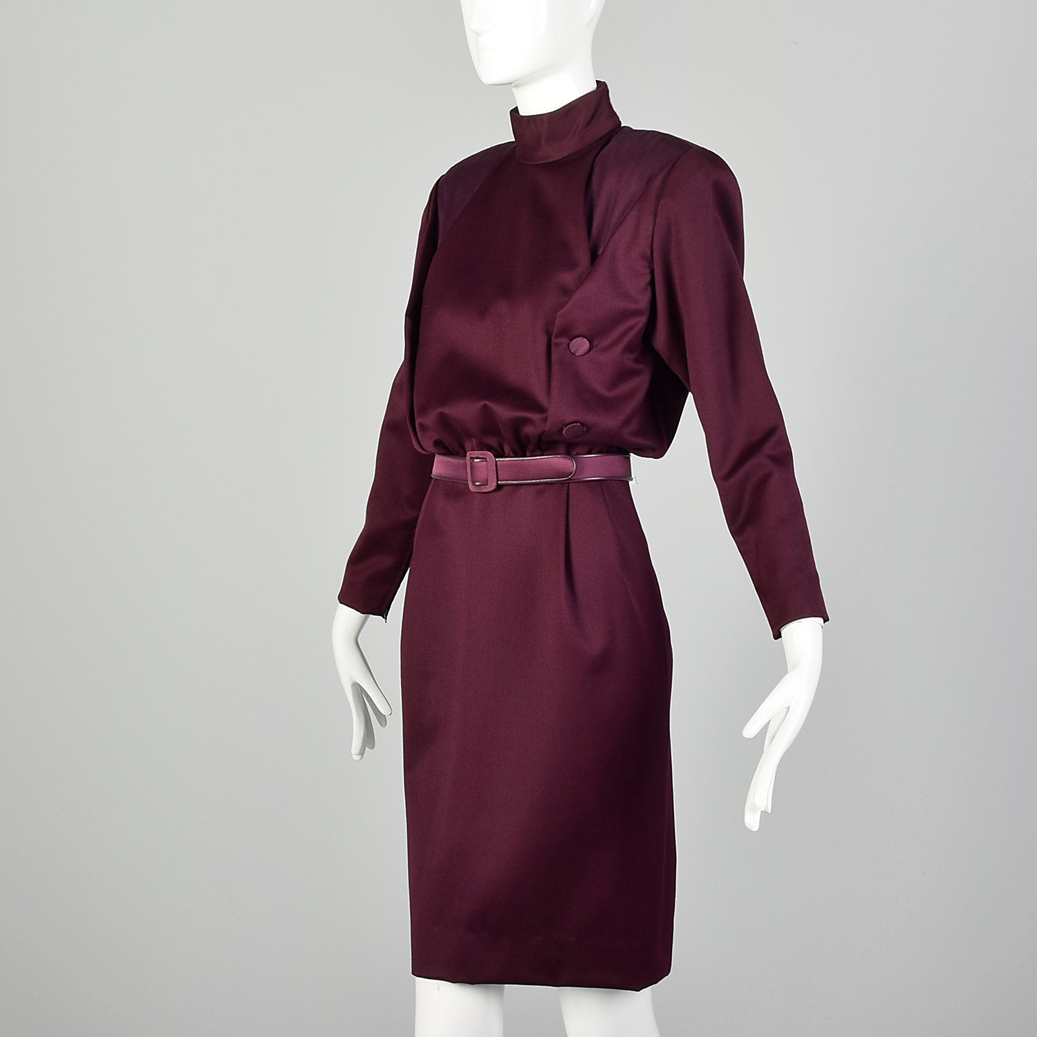 Medium Galanos 1980s Purple Dress