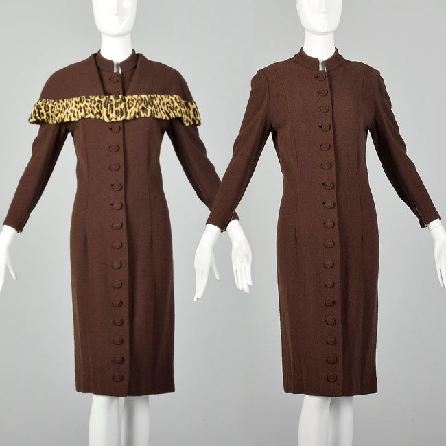 Small Early 1940s Knit Dress and Capelet Set