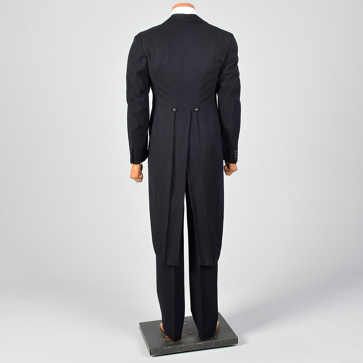 38 1930s Tuxedo Black Wool White Tie Swallowtail Coat