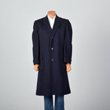 1950s Mens Wool and Cashmere Blend Navy Coat