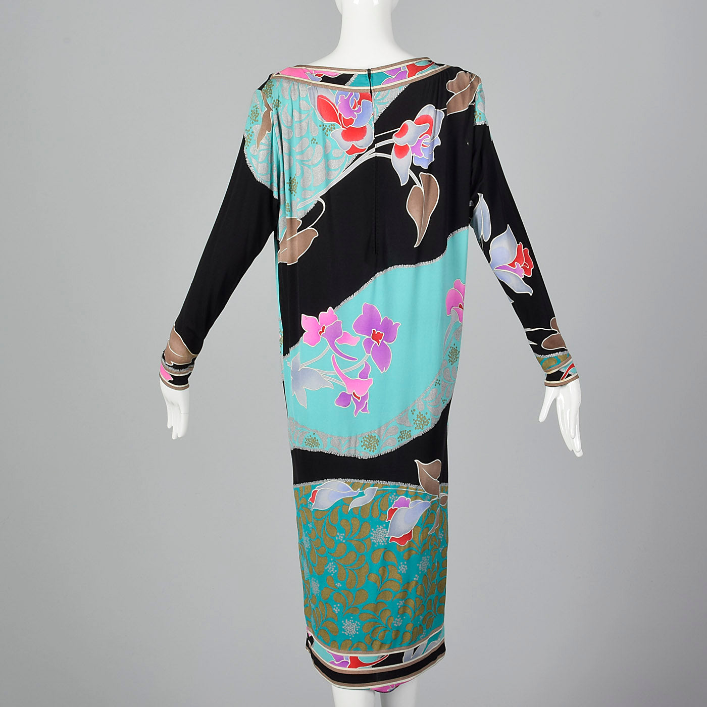 1980s Leonard Paris Silk Jersey Printed Dress