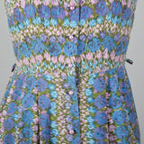 1950s Abstract Floral Print Dress
