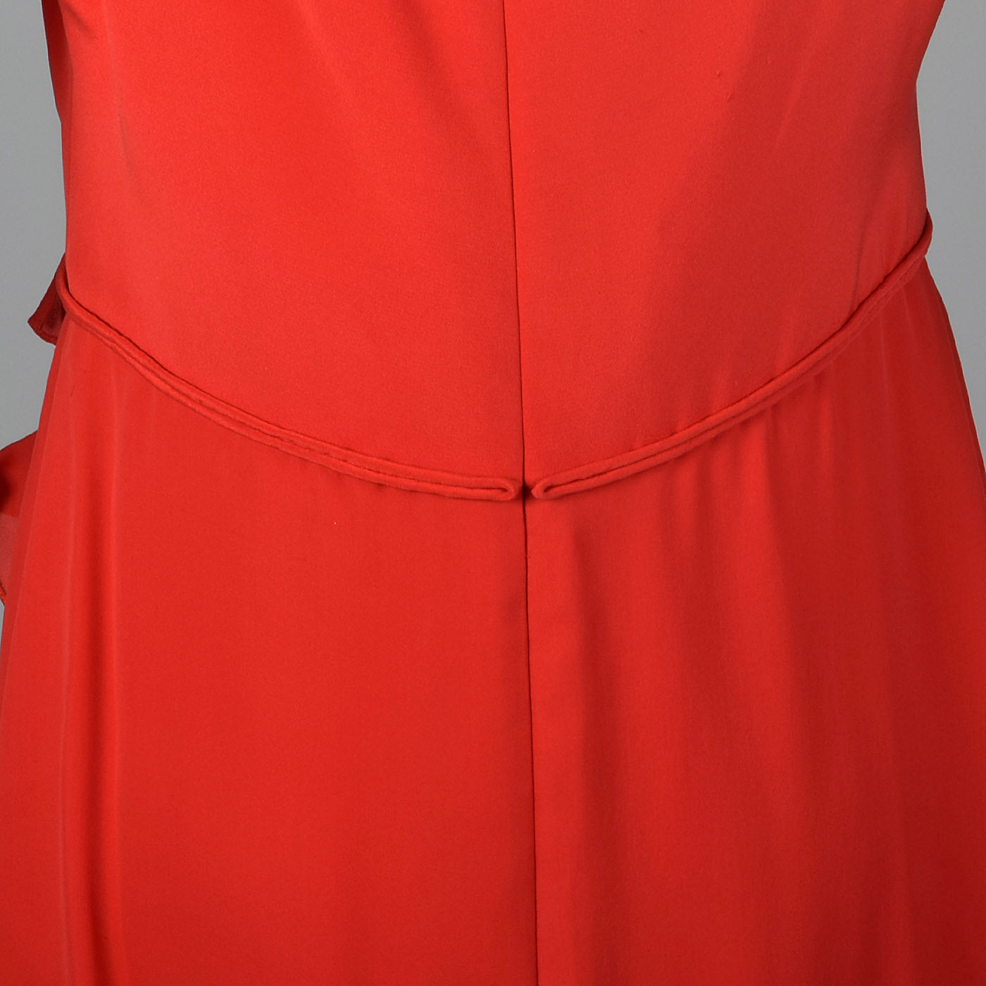 1990s Carolina Herrera Red Silk Dress with Wrap Skirt