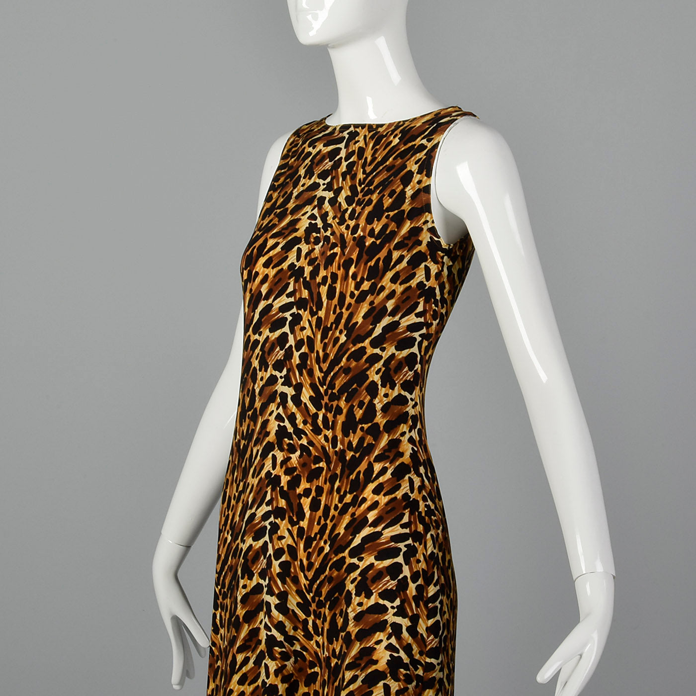 2000s Norma Kamali Leopard Print Sheath Dress