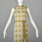 1970s Balmain Maxi Dress in Cream and Gold Lurex