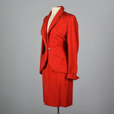 1950s Schiaparelli Skirt Suit in Bright Red Gabardine