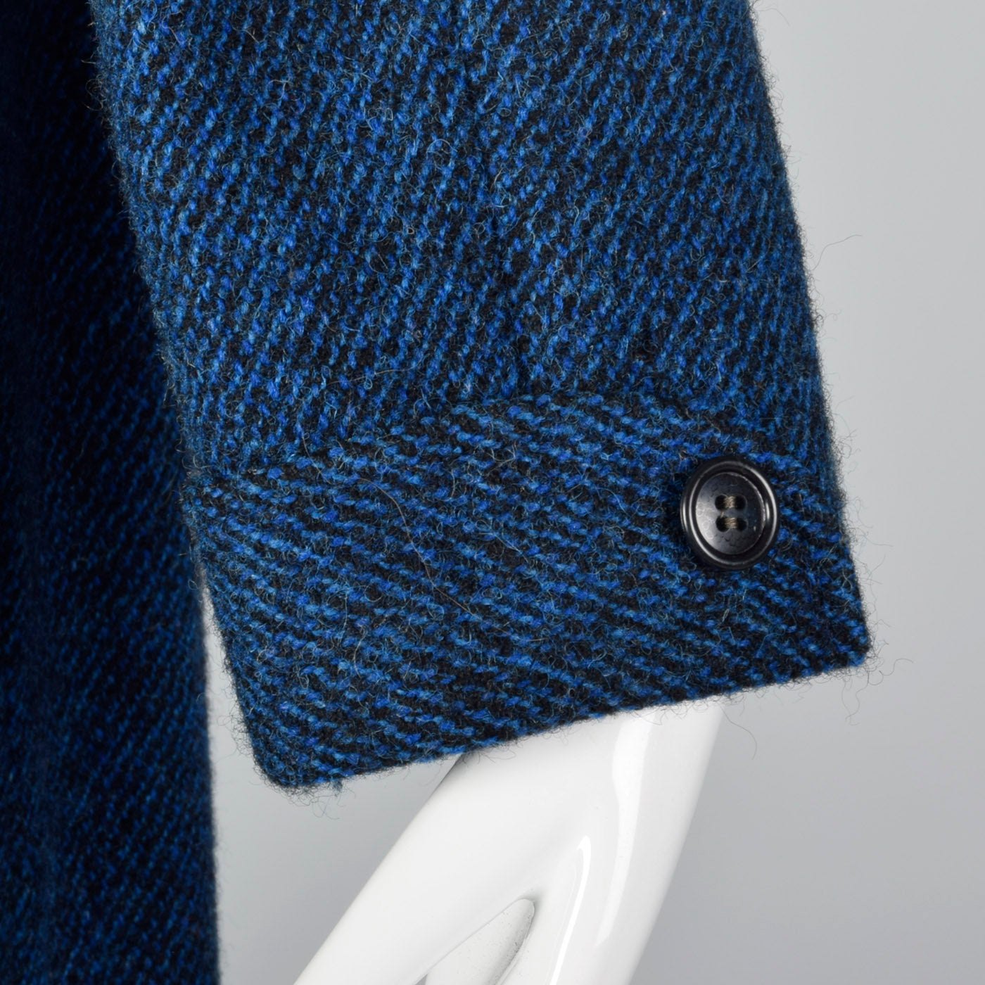 1950s Blue and Black Tweed Coat