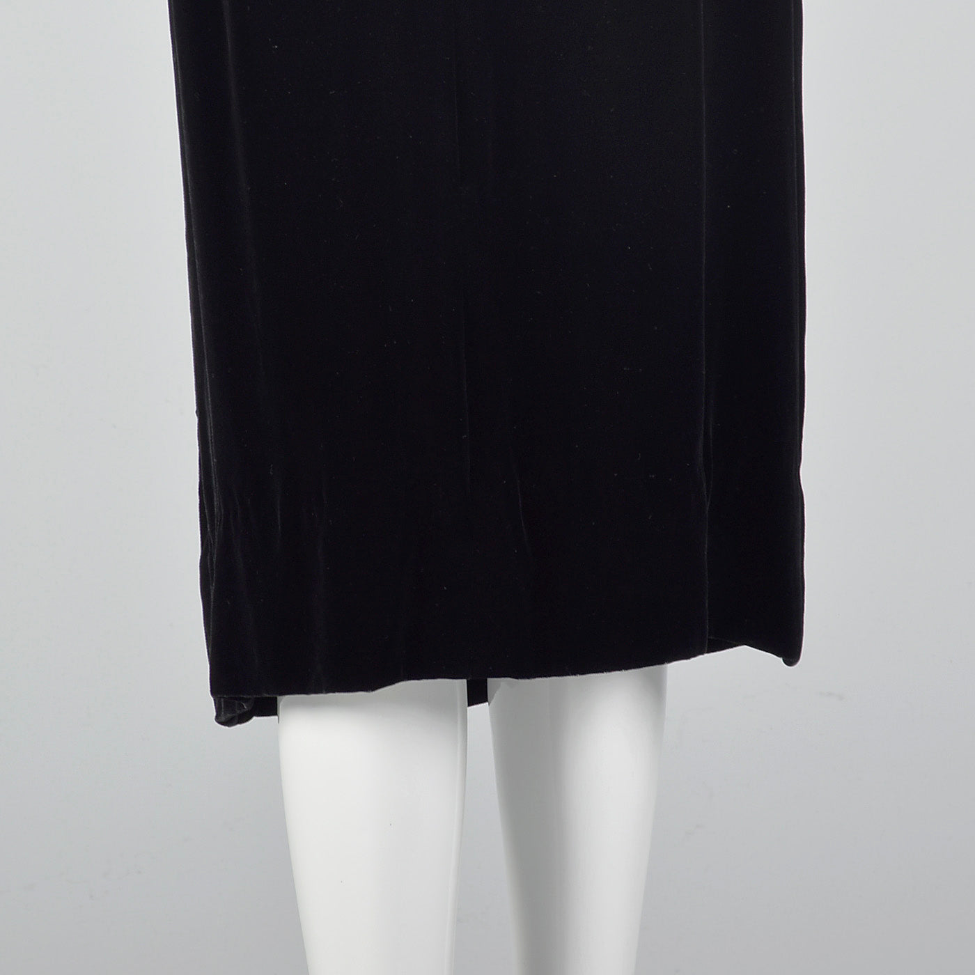 1950s Black Velvet Dress with Sweetheart Neckline