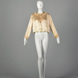 XL 1940s Pink Satin Bed Jacket
