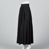 Yves Saint Laurent Rive Gauche Full Black Maxi Skirt