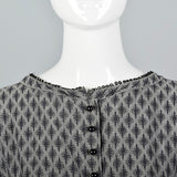 1950s Lanz Original Gray Dress with Black Trim