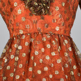 1970s Victor Costa Long Sleeve Maxi Dress