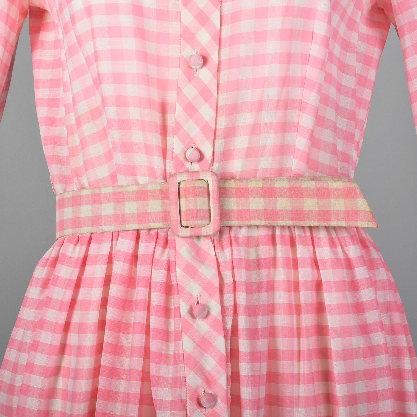 Medium Malcolm Star 1970s Pink Gingham Maxi Dress