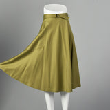 Ellen Tracy 1970s Green Wrap Skirt