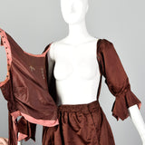 Large 1910s Brown Silk Day Dress