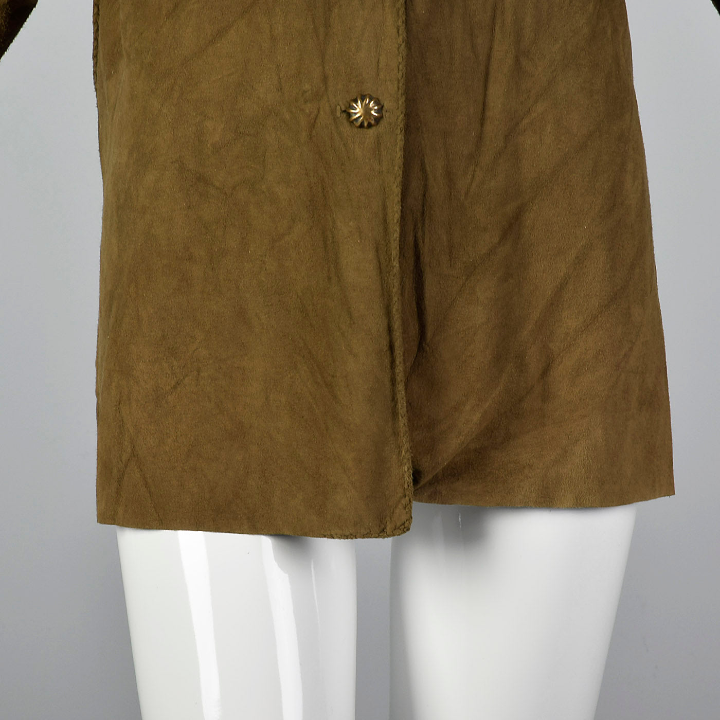 1980s Green Suede Leather Shirt