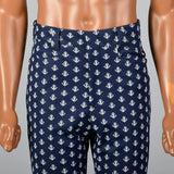 1970s Mens Deadstock Nautical Pants with Anchors