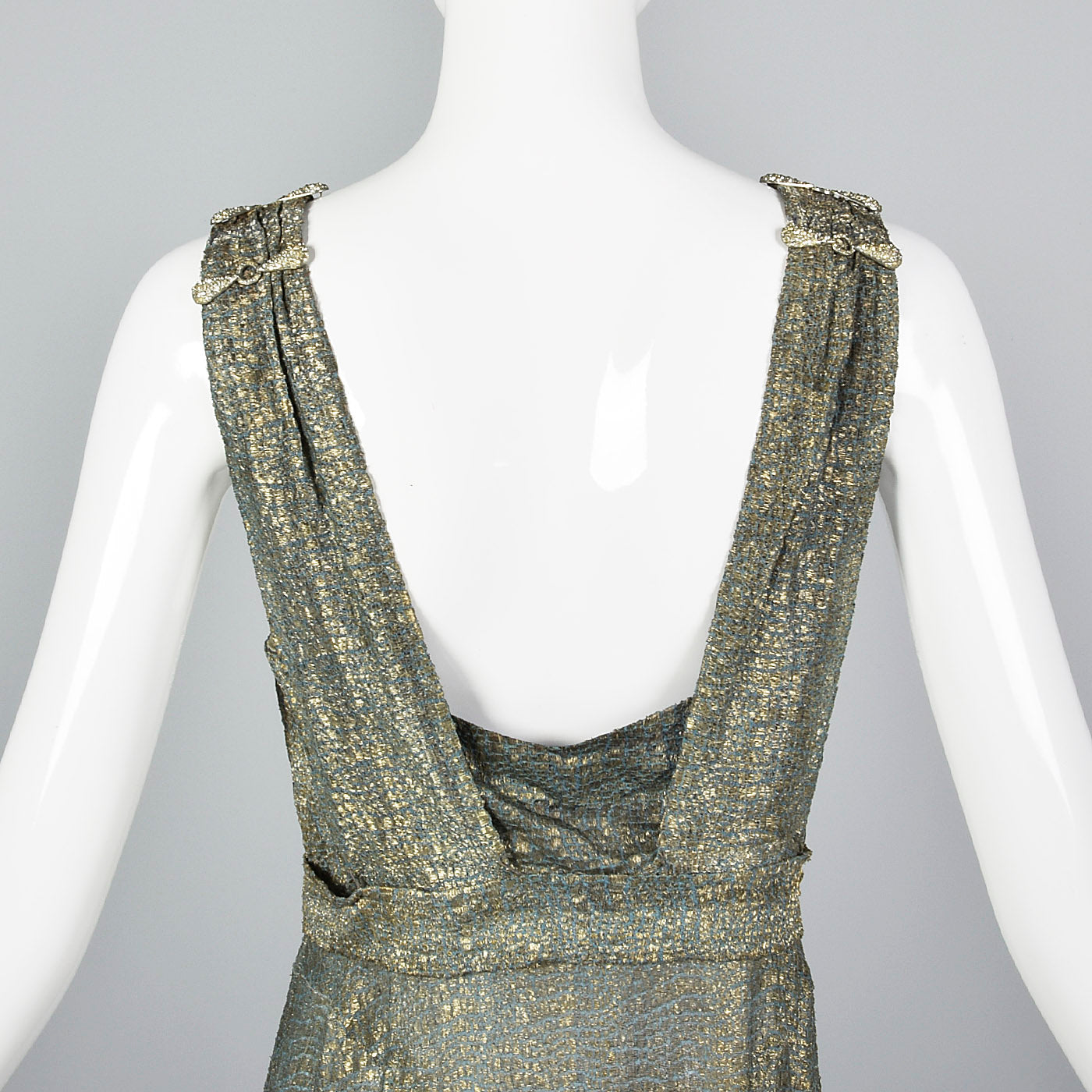 1930s Lamé Evening Dress, Formal Art Deco Gown