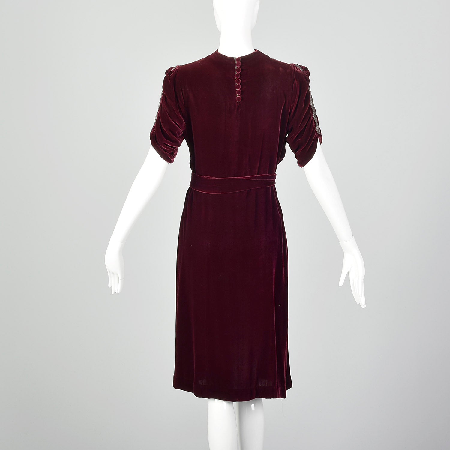 Small 1930s Silk Velvet Day Dress