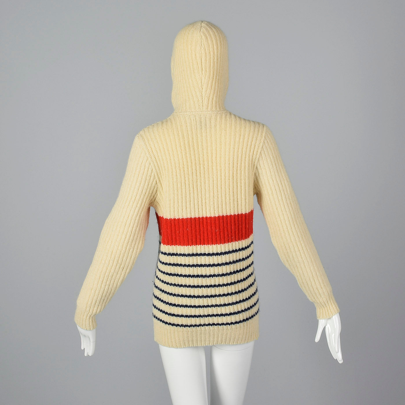 1970s Pendleton Heavy Wool Knit Sweater With Hood