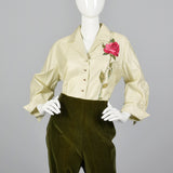 1960s Deadstock Rose Applique Pant Set