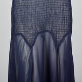 1930s Sheer Navy Blue Dress