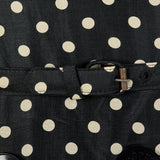 1950s Black Silk Polka Dot Dress