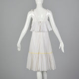 1970s White Eyelet Dress