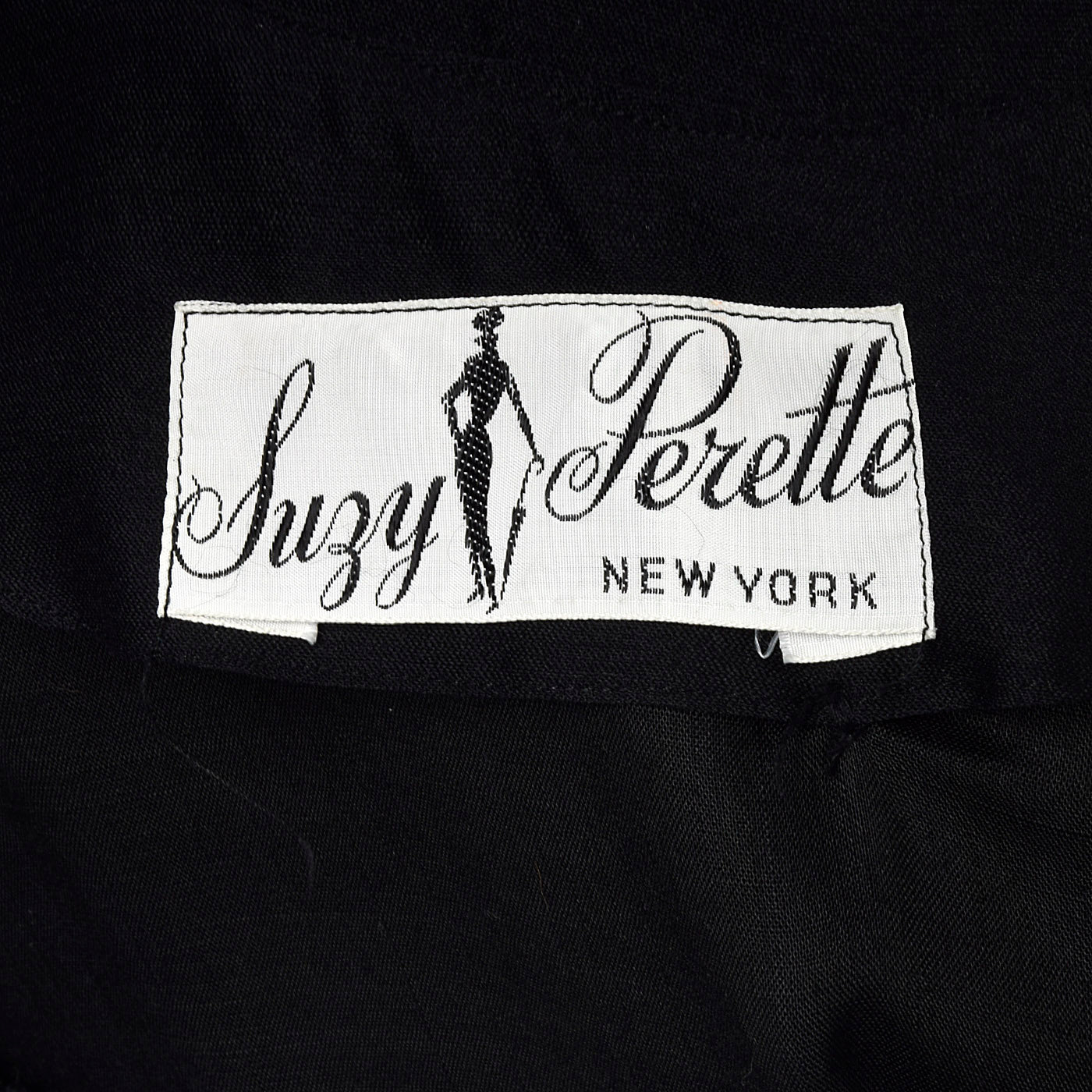 1950s Suzy Perette Avant Garde Black Wool Sack Dress