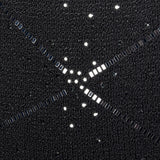 1990s St John Evening Deadstock Black Knit Dress with Sequin Trim