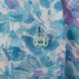 1960s Sheer Blue Floral Print Dress