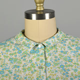 3XL 1960s Day Dress Short Sleeve Volup Casual Cotton Floral Summer