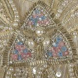 1970s Mary McFadden Couture Beaded and Pleated White Dress