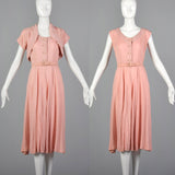 1950s Pink Day Dress with Matching Bolero