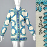 1970s Mr. Dino Signature Print Button Up Tunic