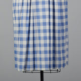 1950s Blue and White Gingham Day Dress