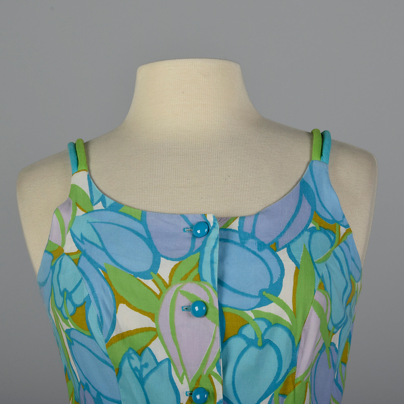 1950s Cotton Print Summer Dress