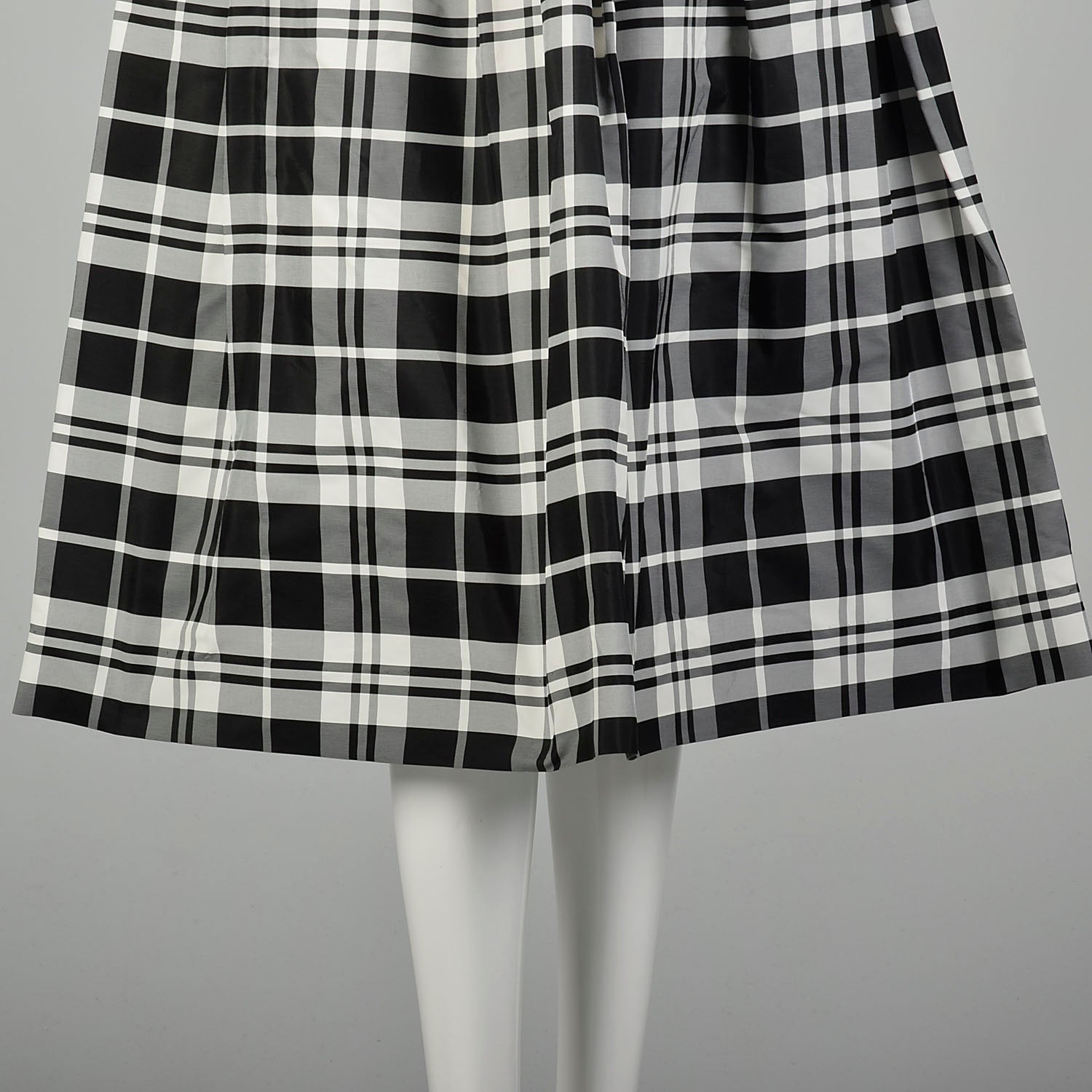 XL 1980s Black Prom Dress Strapless Velvet Plaid Formal Evening